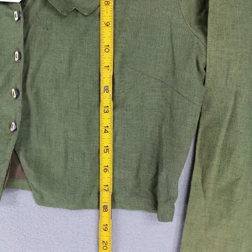 APRIL CORNELL Green Crop Eleanor Blouse Sz M Romantic Cottagecore Jacket Size M