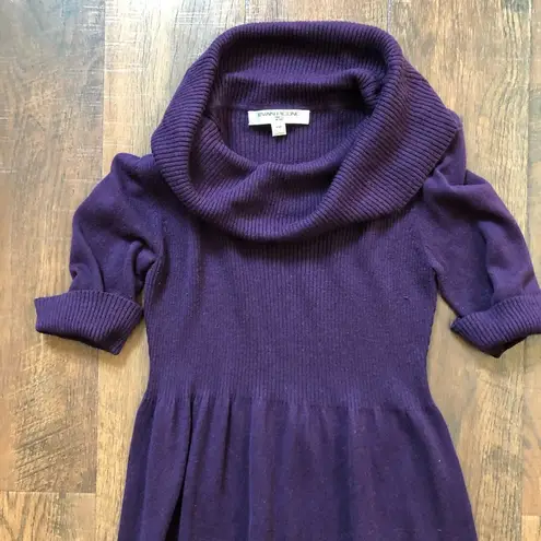 Evan Picone plum purple knit sweater dress, mini