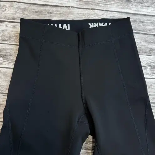 Ivy Park Women's Elastic Waist Crop Running Leggings Black White S SM Small Gym