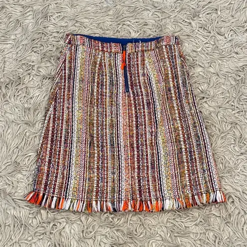 Maeve Anthropologie  Zaira Tweed Fringe Skirt 6