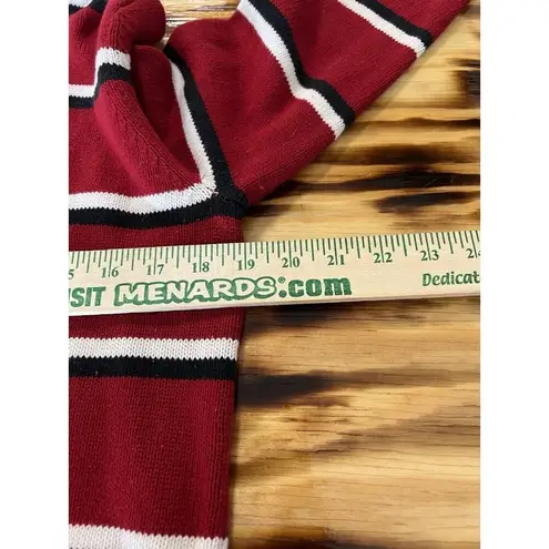 American Living Women Red Pullover Sweater Cotton 1/4 Zip Long Sleeve Size Large