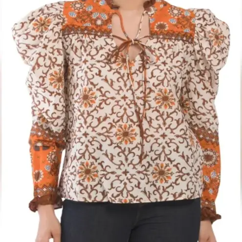 House of Harlow  Long Sleeve Puff Shoulder Top Size Medium