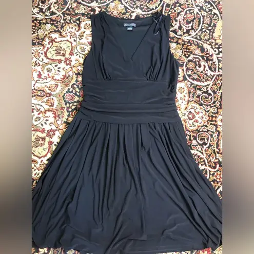 Jessica Howard Black Ruched waist V-Neck Midi Dress 18 sleeveless