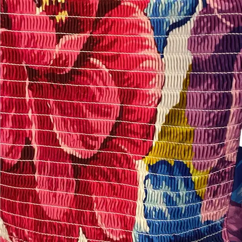 Farm Rio Rainbow Chita Empire-Waist vibrant Floral puff sleeve Blouse resortwear