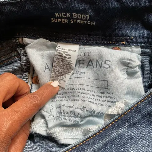 American Eagle Kick Boot Jeans Women’s Sz 4 Regular Super Stretch Bootcut 2013 Blue