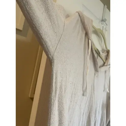 Market & Spruce Kallon Brushed Knit Hoodie Sweatshirt Beige Drop Shoulder Sz L Tan Size L