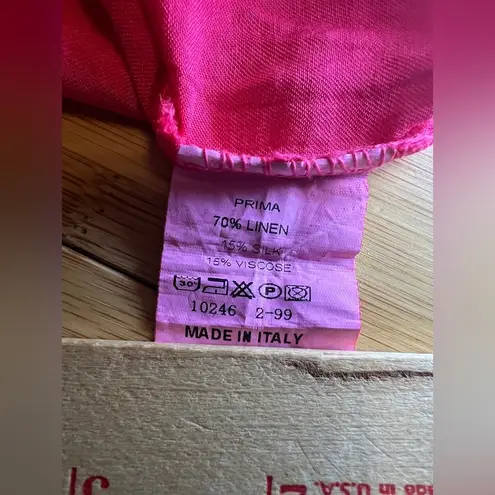 Womens Prima Short Sleeve Grapefruit Linen/Silk BLD W/Pockets midi Dress|Sz:L/XL Pink Size undefined