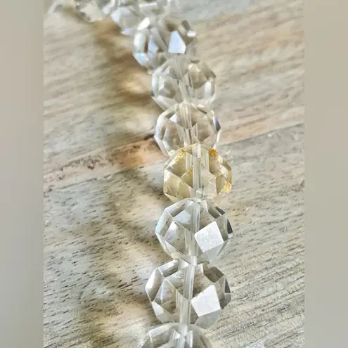 Vintage Graduated Crystal Glass Faceted Beaded Necklace White