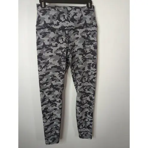 Ideology Spyder Active 7/8 Length Leggings Black Camo Sports Gym Yoga Workout S