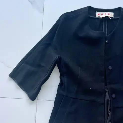Marni blazer jacket size 6 42 black collarless