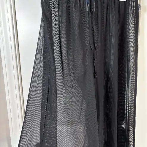 Jantzen Womens Swim Wide Leg Cover Up Pants Size M Black High Rise Pull On