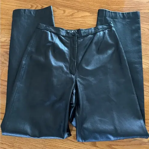Mix It Vintage Black Leather Pants High Rise Straight Leg Size 6