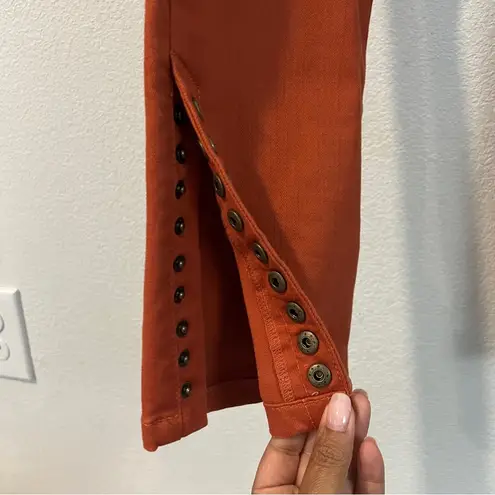 Soft Surroundings Orange Metro Denim Pull On Snap Ankle Jeggings Leggings Size S