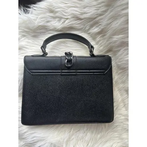 Badgley Mischka Black Leather Studded Satchel