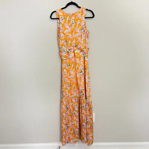 Sachin + Babi 568  Allie Floral Satin Bow Front Long Maxi Dress Size: 4