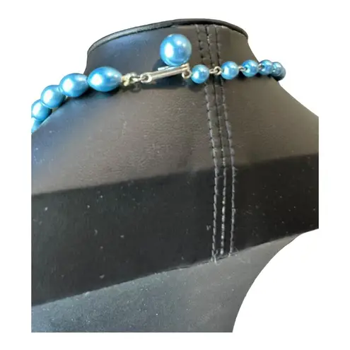 Vintage Blue  Beaded Choker Necklace