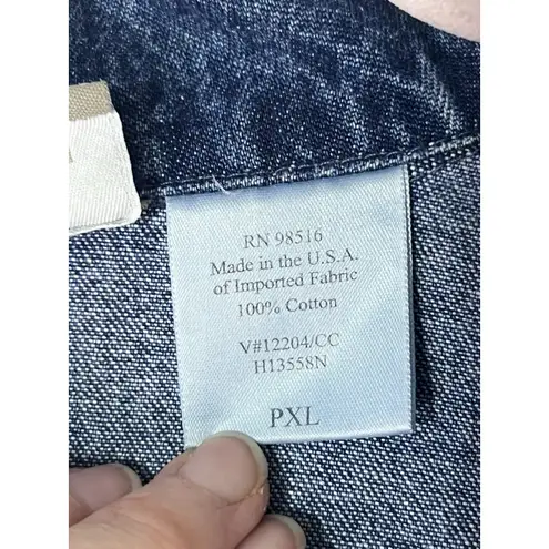 Coldwater Creek Vintage Woman’s Plus Denim Chore Jacket Size 2x 100% Cotton.