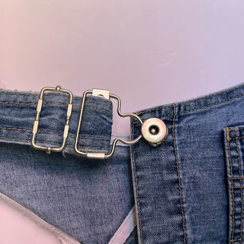 MIMI DENIM MATERNITY OVERALLS WITH ATTACHMENT‎ TO GATHER IN BACK MED WASH S