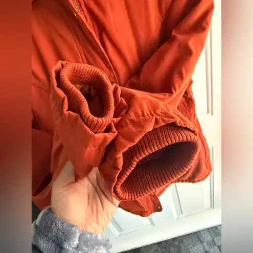 ROOSEVELT BLACK Women’s jacket Teddy Lined Parka Faux Fur Hood Terracotta Size L Size L