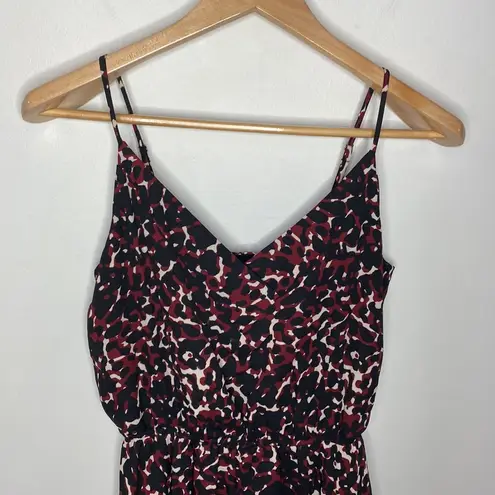 Peyton Jensen Colton leopard asymmetrical hem dress in rust black combo size XS