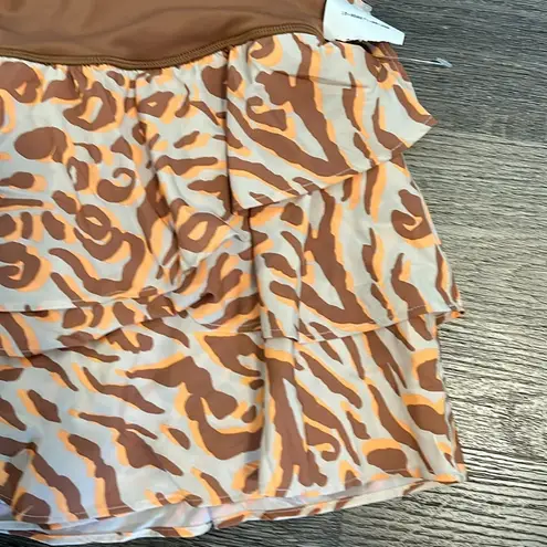 Offline By Aerie Tiered Ruffle Animal Print Athletic Skort