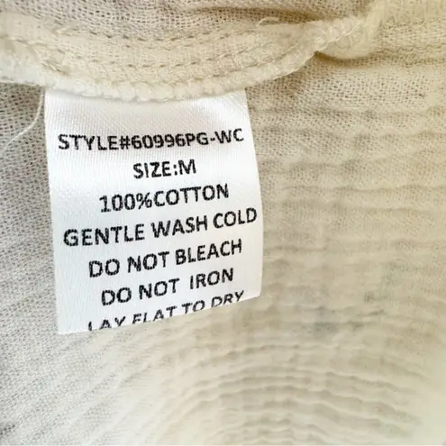 Worth Collective Avery Tiered Cotton Midi Dress in Soy/Sage Foliage Size M Green