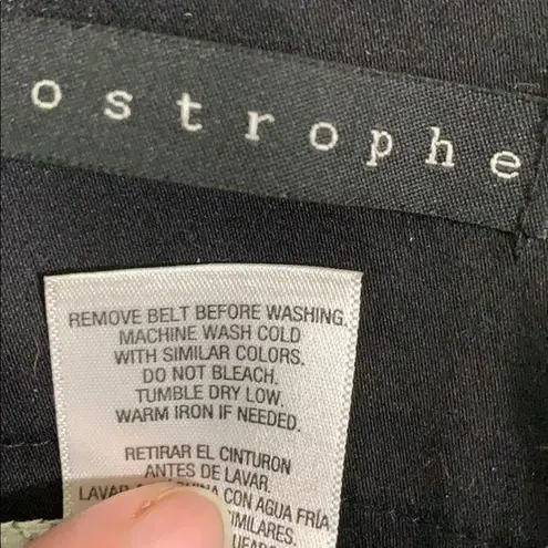 Apostrophe Womens Pencil Skirt Belted Knee Length Black Classic Size 8