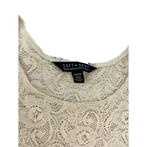 American Eagle  outfitters Soft & Sext lace tank top blouse size medium off white - Image 2