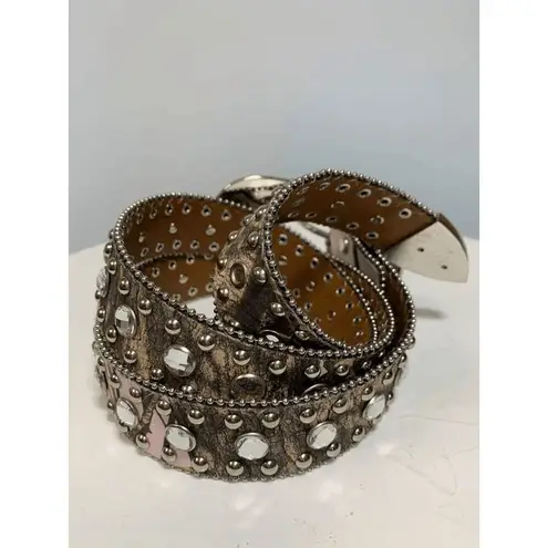 Blazin Roxx Green and Pink Camo Jeweled Western Belt