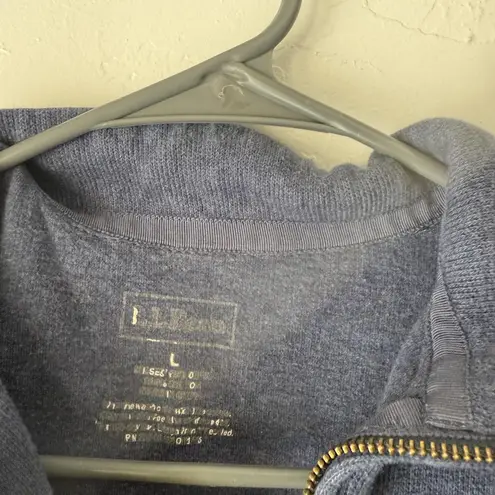 LL Bean Jacket Women's Large Full Zip Cotton Blend Casual Outdoor Pockets Layer Blue