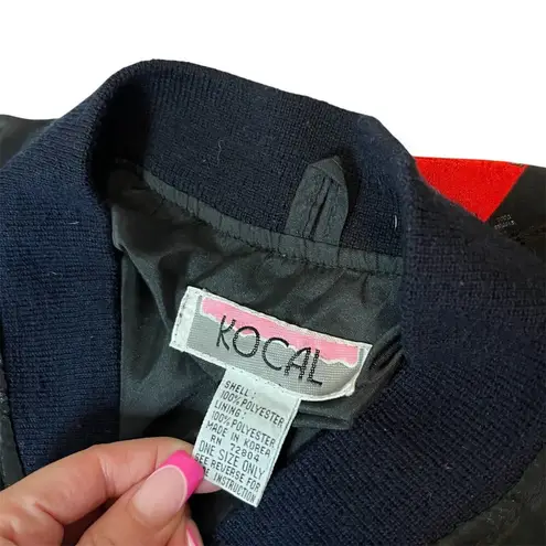 Vintage Kocal 80s Baroque Ornate Hot Air Balloon Print Windbreaker Bomber Jacket Size M