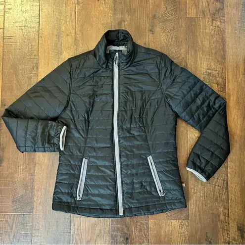 Charles River Apparel black/grey puffer jacket, size M