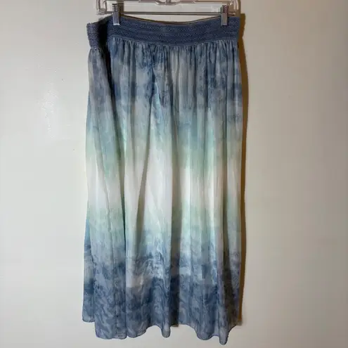 Soft Surroundings Breeze Midi Skirt in Ombré Dip Dye Size Large
