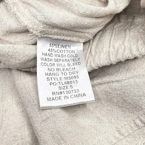 Umgee Linen Cotton Shorts Women's Small Pull On Tie Front Frayed Hem Layered USA