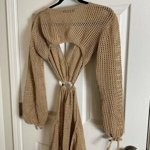 Women's Summer Swim Cover Up dress size Large Tan