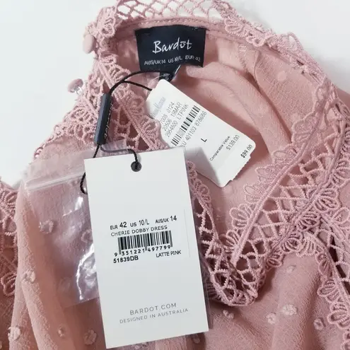 Bardot Latte Pink Blush Cherie Doddy Dress Long Sleeves