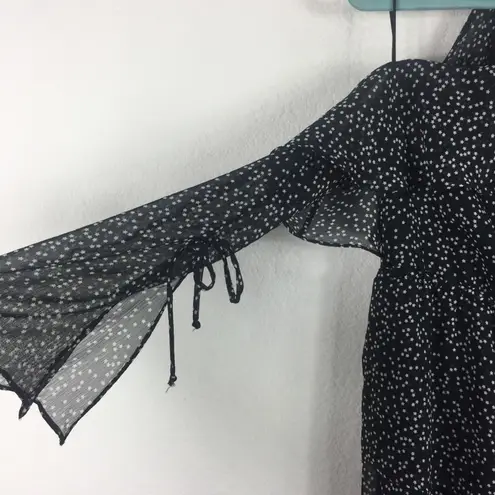 Bec & Bridge Black Stargazer Maxi Dress Size 2 Cut Out Semi Sheer Whimsigoth