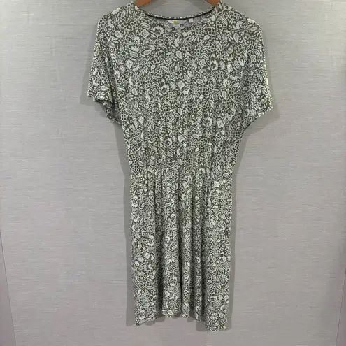 Boden Flutter Sleeve Jersey Dress In Pea Oriental Paradise Size 8P Green