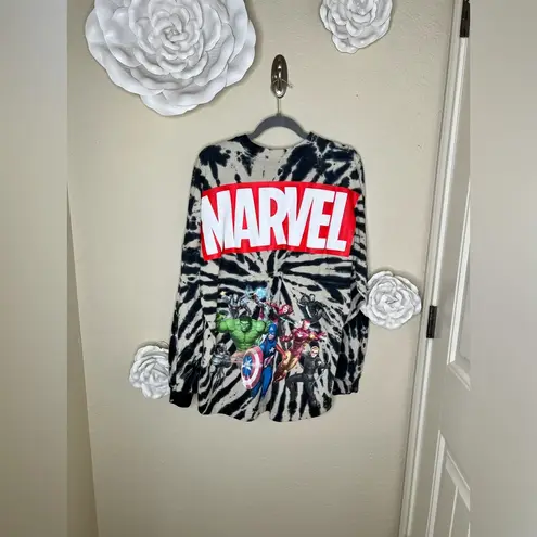 Marvel NTM: Disney Parks Black & White Tie Dye Spirit Jersey w/ Characters Sz M