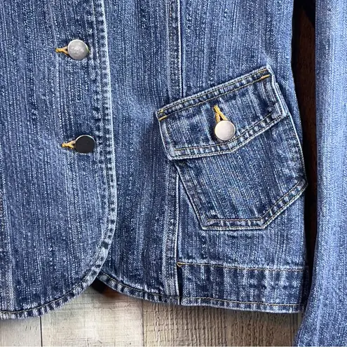 kim rogers Size Small Vintage Acid Washed Blue Denim Long Sleeve Jacket …