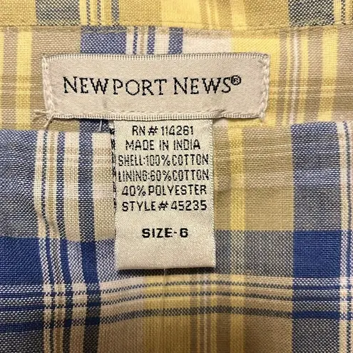 Newport News Vintage plaid cotton blazer size 6 NWT