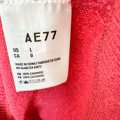 NWT AE77 Cashmere Crew Neck Sweater Red Size Large Minimalist Classic Preppy