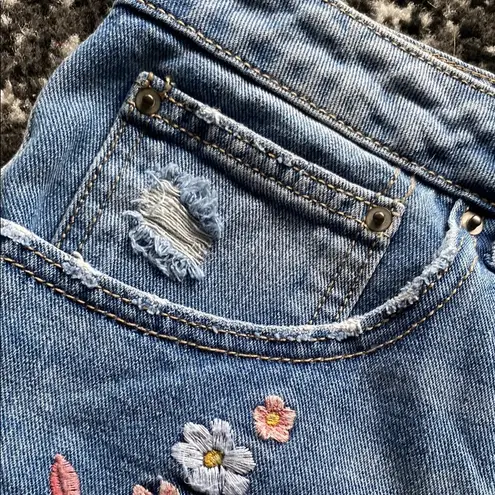 Time and Tru Blue Jean Shorts Distressed Cut