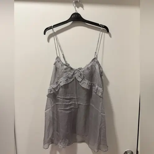 SKIMS ROMANCE Mirror Silver Ruffled Slip Dress