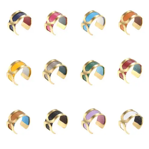 Adjustable ring with reversible color insert.