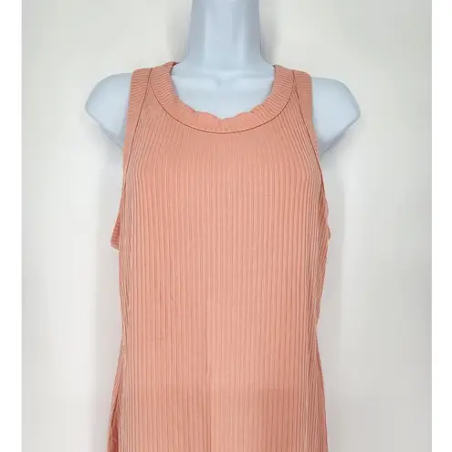 Ophelia Roe Peach Ribbed Tank Maxi Dress Women's Size Large