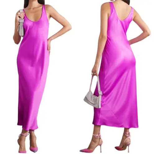 L'Agence New  Akiya Satin Slip Midi Dress Size S