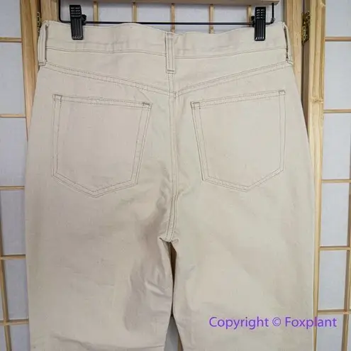 J.Crew NEW  High-rise full-length '90s classic straight-fit jean in ecru, 27‎