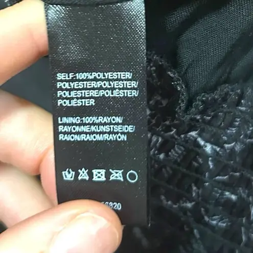 Allison New York black smocked sheer sleeve blouse top size Medium