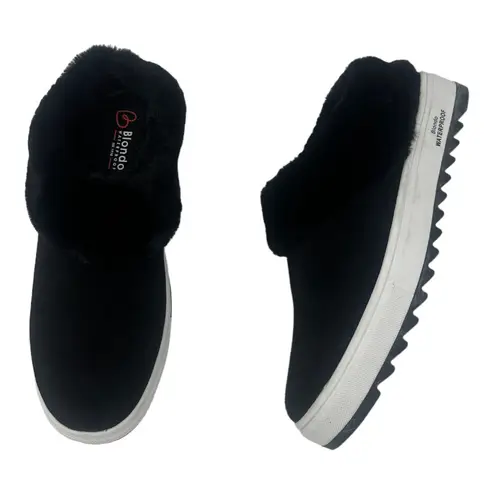 Blondo Suri Black Faux Fur Waterproof Slip-On Slippers Size 8